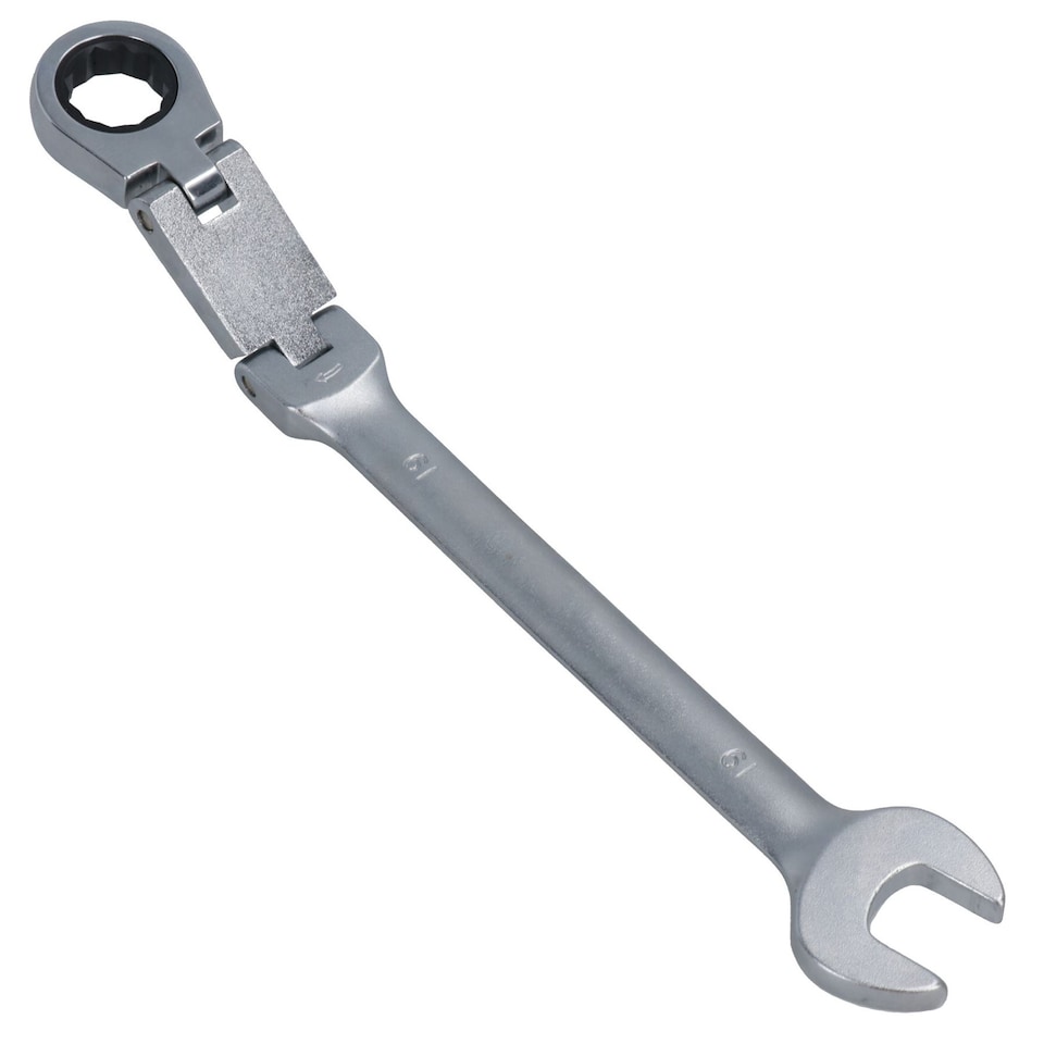 image 1 of 19mm Metric Double Jointed Flexi Ratchet Combination Spanner Wrench 72 Teeth