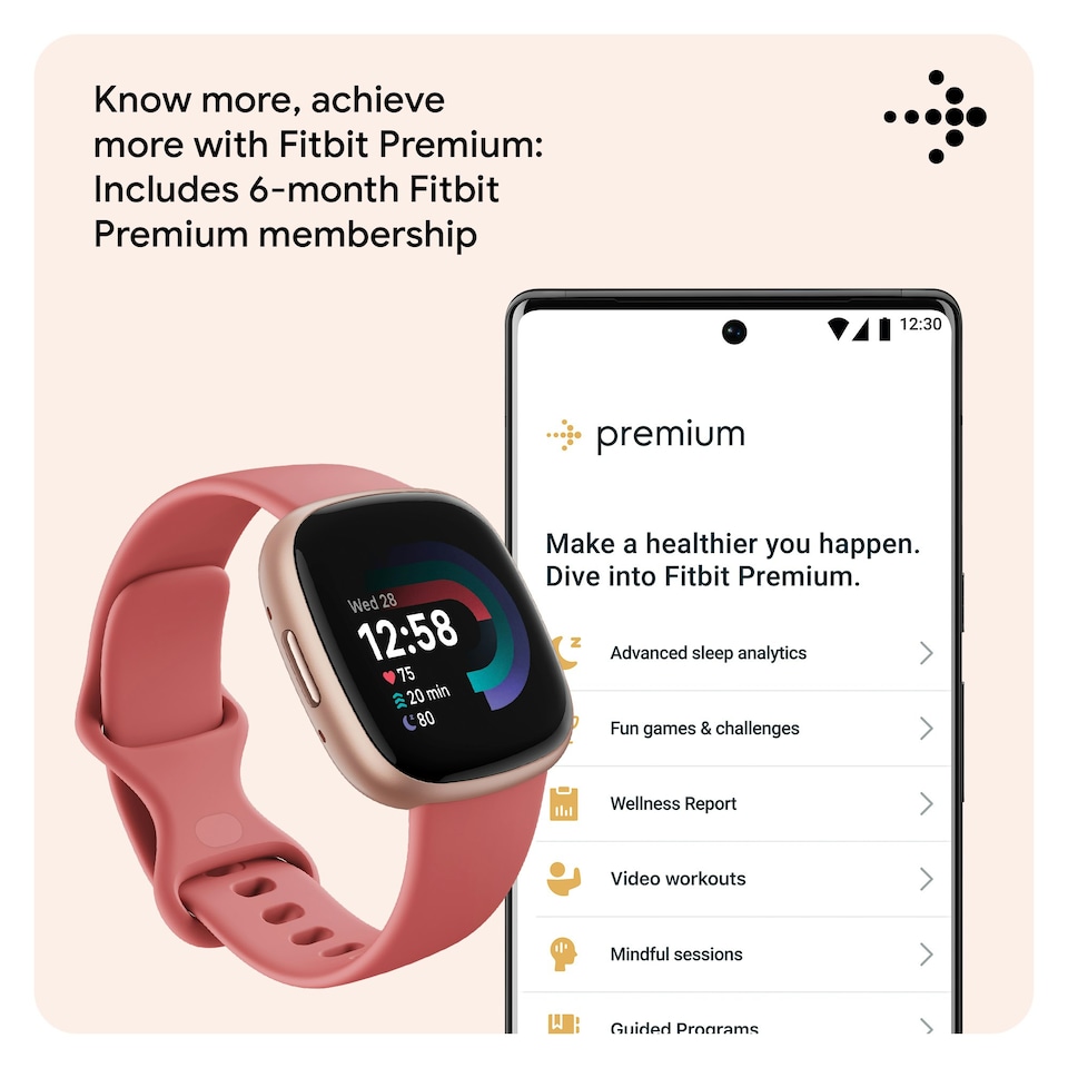 image 1 of Fitbit Versa 4 - Pink Sand / Copper Rose