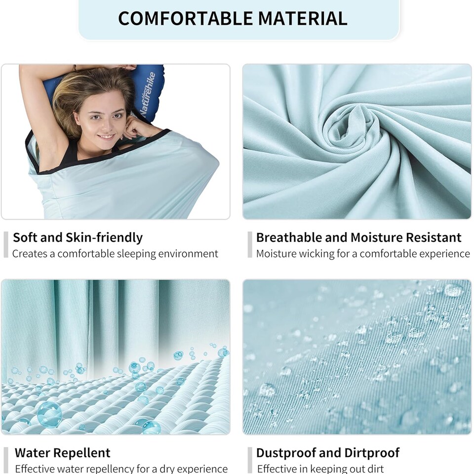 image 1 of High Elasticity Sleeping Bag Liner | Blue | Sea Salt Blue