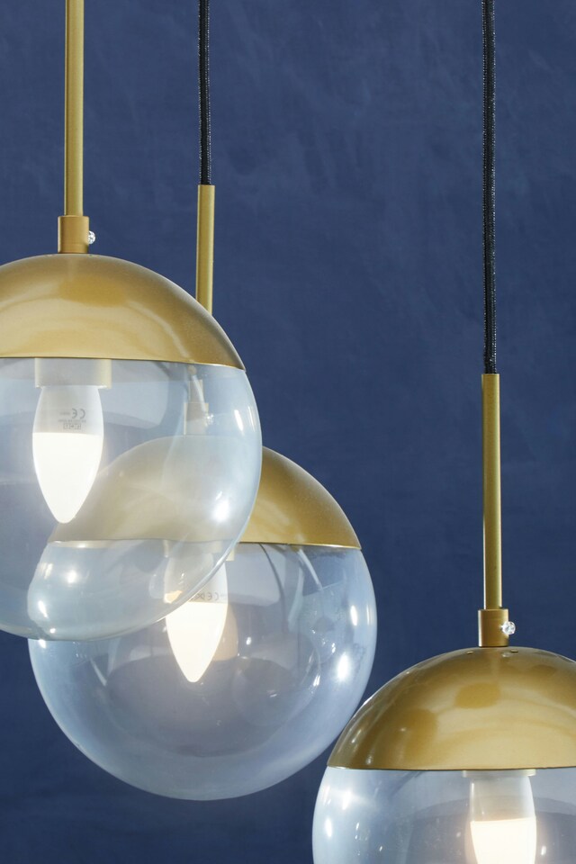 image 1 of Interiors by Premier Revive Gold Finish 3 Bulb Pendant Light