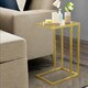 image 7 of Set of 2 Tempered Glass Sofa Side Table Gold