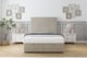 image 1 of Sloomy Texas Cream Plush Ottoman Bed With Mattress With 54" Floor Standing Headboard 5' King