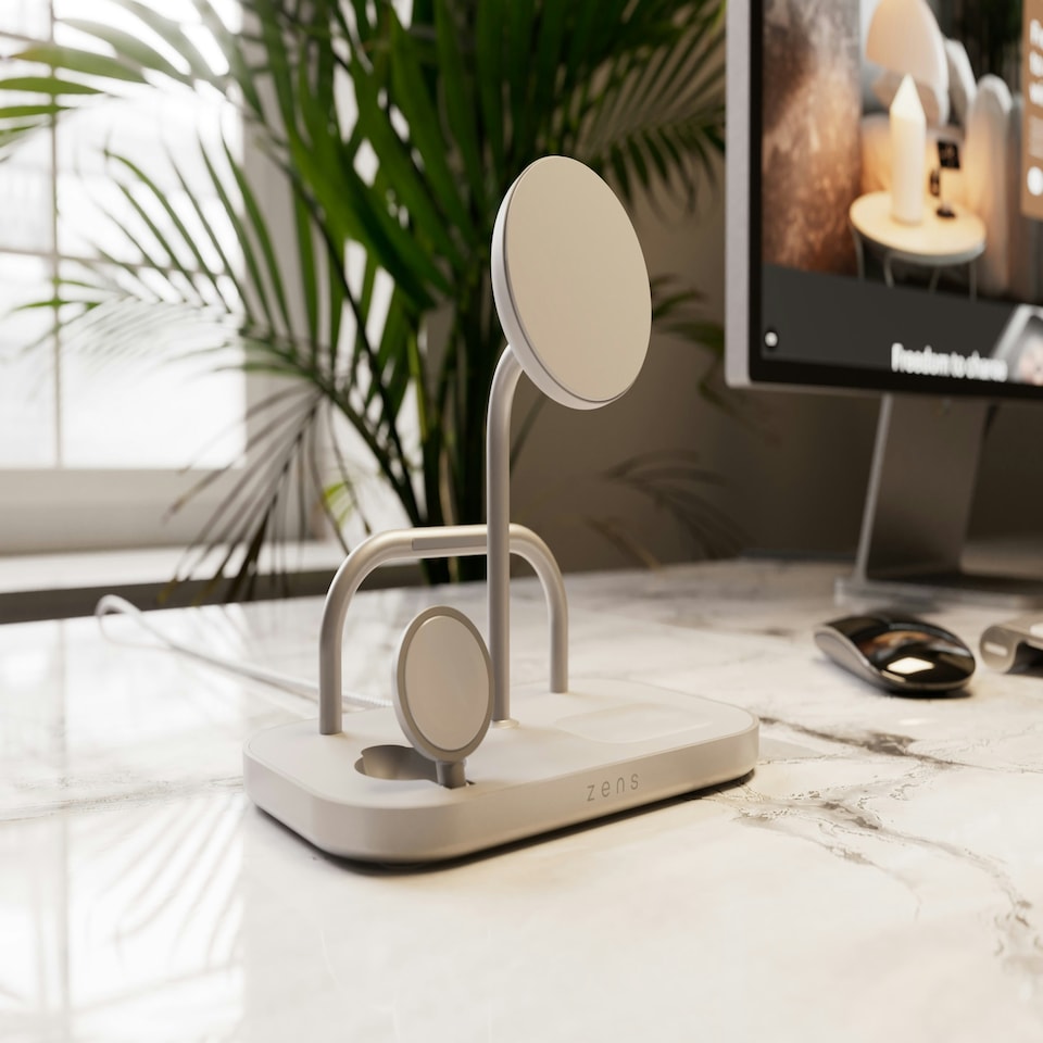 image 1 of Zens 4-in-1 Wireless Charger (incl. Wall Charger) - white