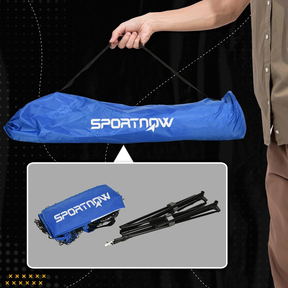 image 1 of SPORTNOW 4m Badminton Net, Adjustable Sports Net for Tennis, Volleybal, Blue
