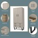 image 2 of Texas Industrial-Style Wardrobe with Drawers and Hanging Space, Antique Wax Finish | Grey | Grey | One Size | 1