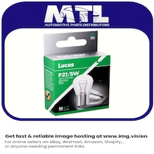 Lucas LLB380 P21/5W 12V 21/5W Car Bulb Twin Pack Brake Stop Tail Marker Fog Light