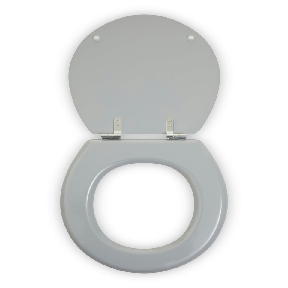 image 1 of Interiors by Premier Classic Matte Grey Oval Toilet Seat, Modern Soft Finish Loo Seat, Commode Cover With Anti-Wobble Fixings