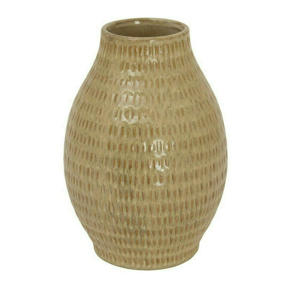 image 1 of Sabbia Collection Small Textured Vase - Ceramic - L18 x W18 x H17 cm - Brown Brown