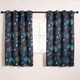 image 2 of OHS Kids Gaming Blackout Eyelet Curtains Ring Top Ready Made Panel Pair, 46x54" Blue | Navy Blue