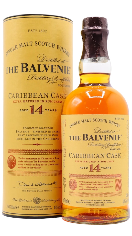 Balvenie Caribbean Cask Single Malt Scotch 14 year old Whisky