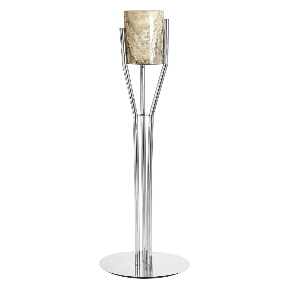 image 1 of Interiors by Premier Onyx Stone Floor Lamp Silver