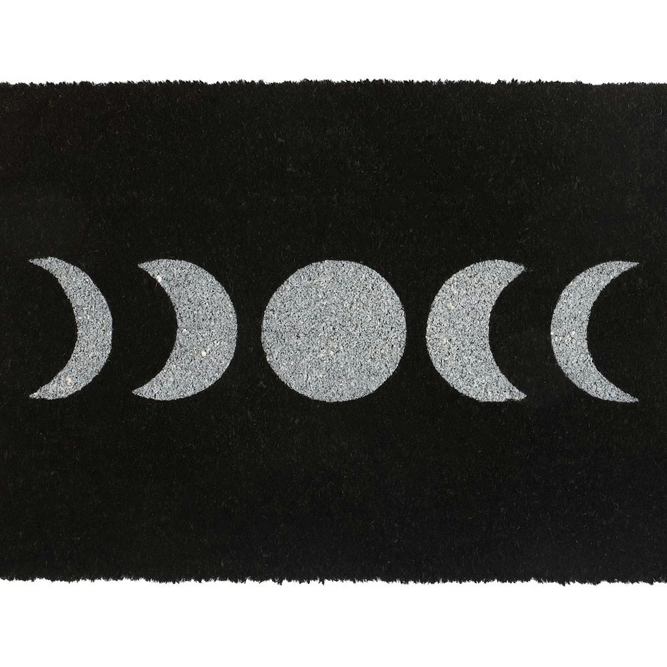 image 1 of Something Different Moon Phases Door Mat - Black/White - One Size