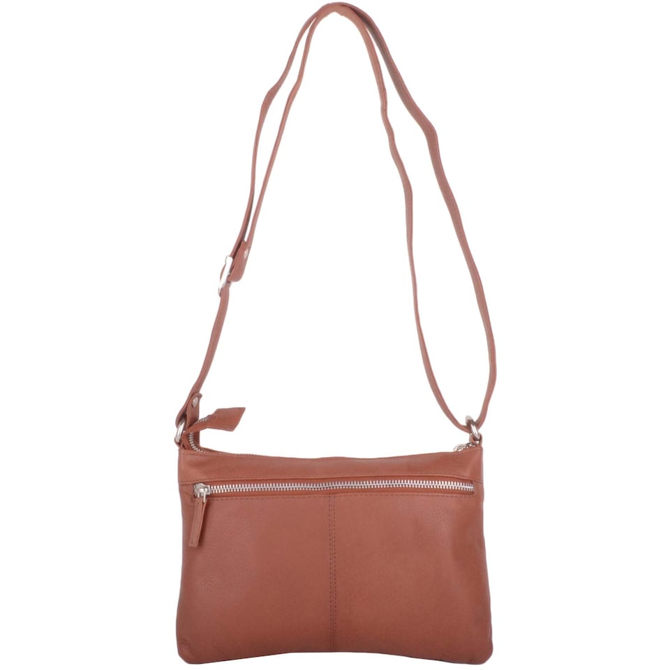 image 1 of London Leathergoods Womens Smooth Genuine Leather Cross Body / Shoulder Bag | Brown | Tan