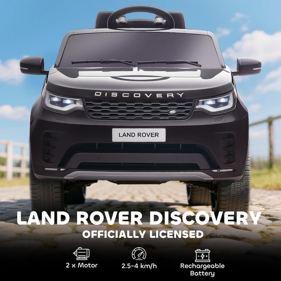 image 1 of AIYAPLAY Land Rover Discovery Licensed 12V Kids Electric Car w/ Remote Black
