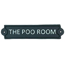 The Poo Room Toilet Cast Iron Sign Plaque Wall Door House Cafe Shop Pub Bar