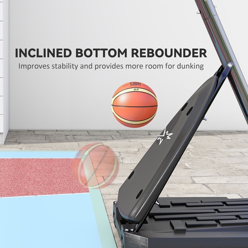 image 1 of SPORTNOW Adjustable Basketball Hoop with Weighted Base, 2.4-2.9m, Red