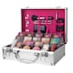 image 1 of Dawn Till Dusk Make Up Large Storage 80 Piece Vanity Case Set, Silver