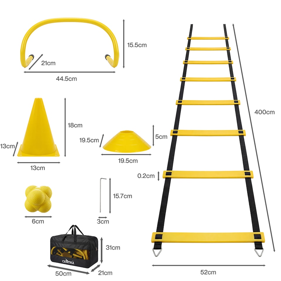 image 1 of Centra Football Training Equipment Agility Ladder Training Kit Speed Cones Set