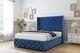 image 3 of Sloomy Luthor Navy Plush Divan Bed Base No Drawers With 54 Inch Wingback Headboard & 12 Inch Matching Footboard | Blue | Navy | King | 1