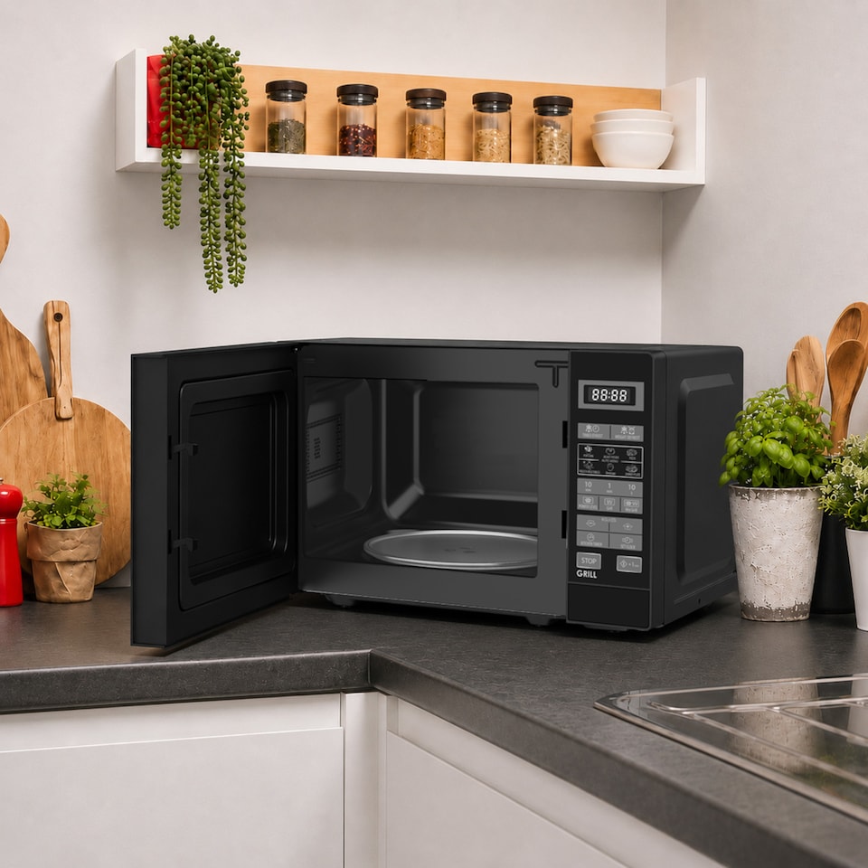 image 1 of Sharp 20L 800W Black Digital Microwave with Programmes, ECO & 11 Power Levels