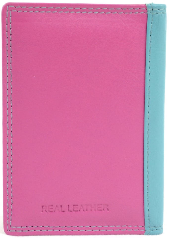 image 1 of London Leathergoods Unisex Soft Leather Credit Card/Travel Card Holder/Wallet | Purple | Sunset