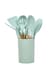 image 1 of Living and Home Silicone Kitchen Cooking Utensils Set | Green