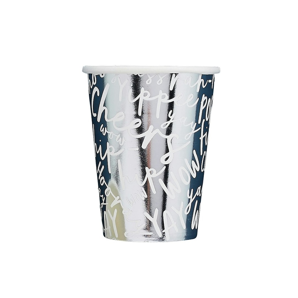 image 1 of Silver Celebrate Paper Cups - Pack of 10