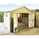 image 1 of 13 x 10 Pressure Treated T&G Apex Wooden Workshop / Garden Shed + Double Doors (13' x 10' / 13ft x 10ft) (13x10)