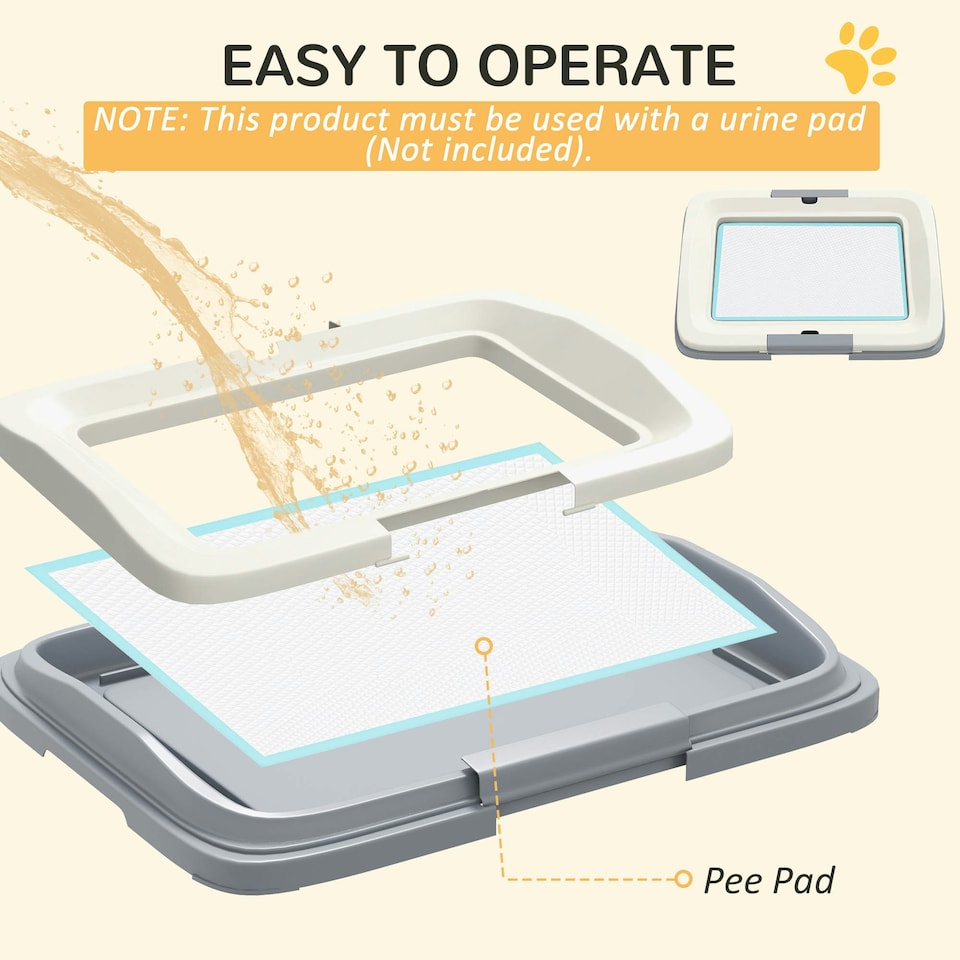 image 1 of PawHut Dog Toilet Tray, Dog Litter Tray for Training Dogs, 63 x 49 x 6cm