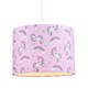 image 3 of Beautiful Modern Soft Lilac Cotton Lampshade with Unicorns Clouds and Rainbows | Purple | Lilac | 1