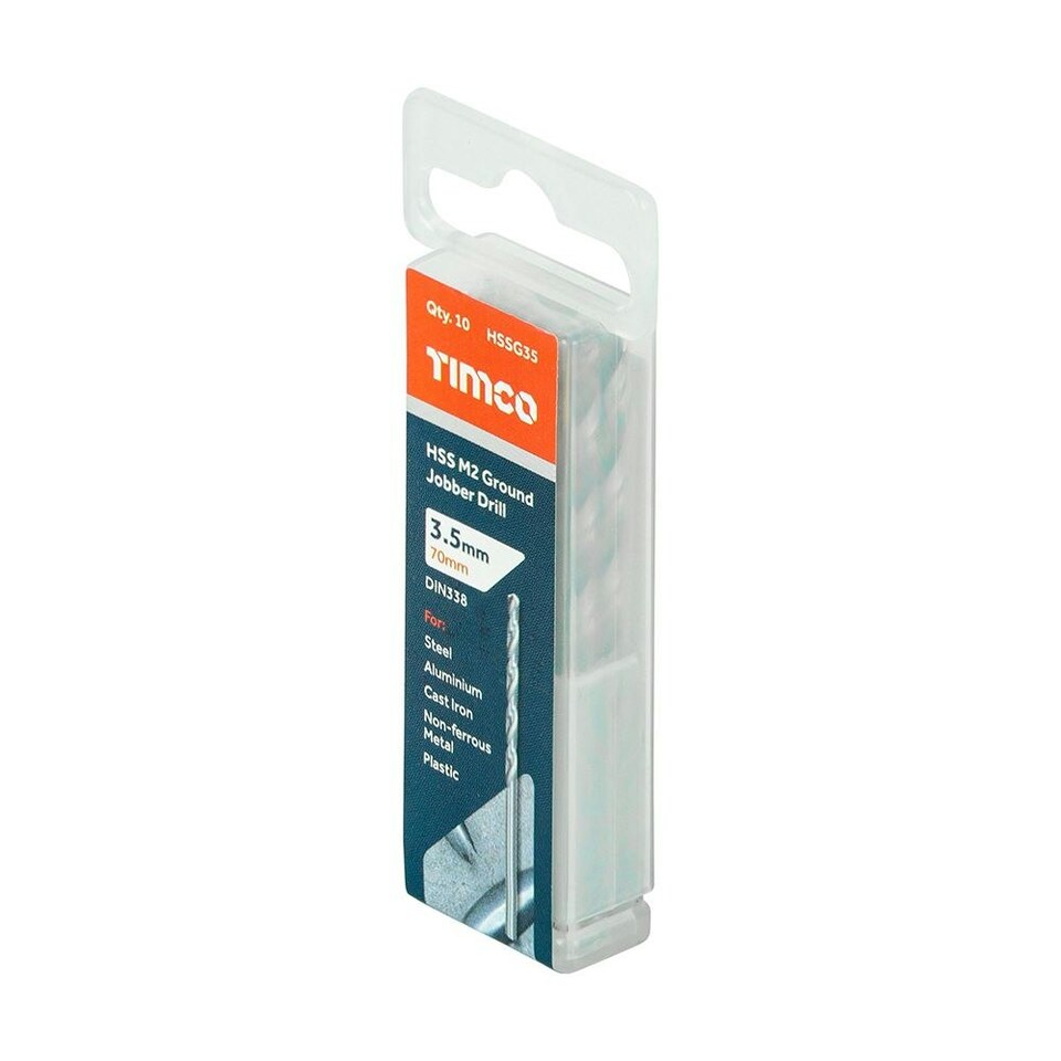 image 1 of Timco - Ground Jobber Drills - HSS M2 (Size 3.5mm - 10 Pieces)