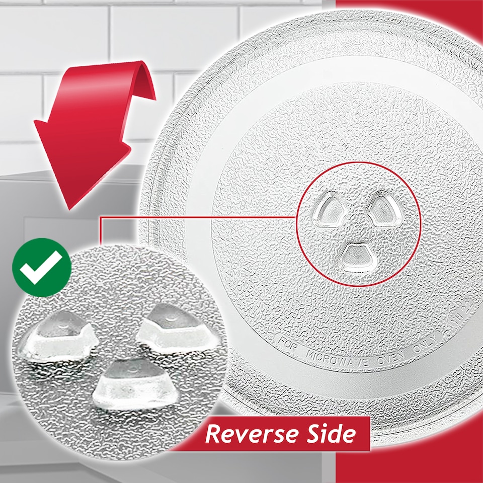 image 1 of SPARES2GO Glass Turntable Plate for Russell Hobbs Microwave Y Type Glass Dish Tray (9.65" / 24.5cm / 245mm)
