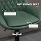 image 6 of HOMCOM Breakfast Bar Stools Set of 2 with 51x40cm Wide Seat, Height Adjustable Kitchen Counter Chairs, Retro Swivel Upholstered Barstools with Back, Footrest and Steel Base, Green