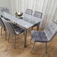 image 9 of Dining Table Set with 6 Chairs Dining Room, and Kitchen table set of 6 Clear