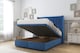 image 2 of Sloomy Falcon Navy Plush Ottoman Bed Base With 54" Wingback Headboard 2'6 Small Single | Blue | Navy | Small Single | 1