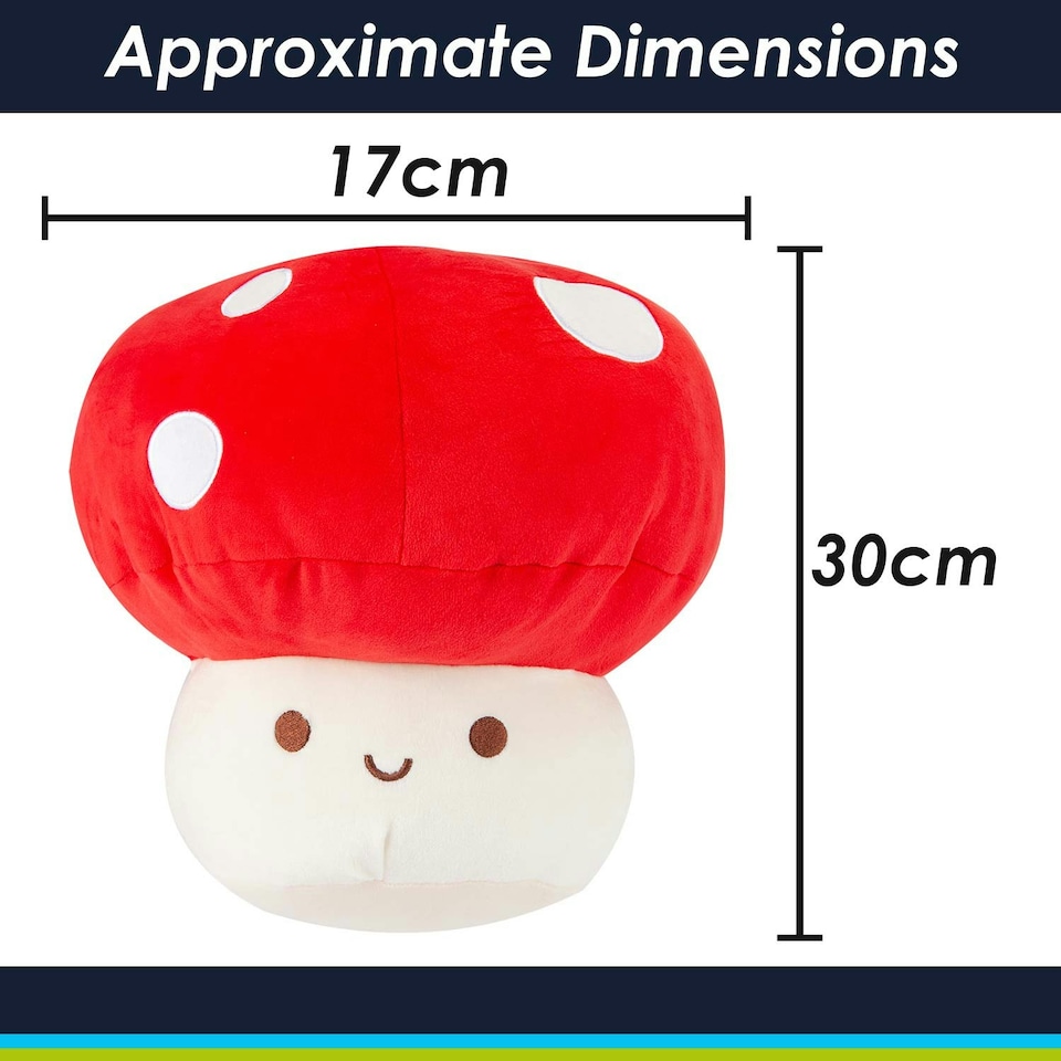 image 1 of Red Mushroom Mochi Soft Toy Cute Plushie Huggable Cuddly Plush 30cm Red