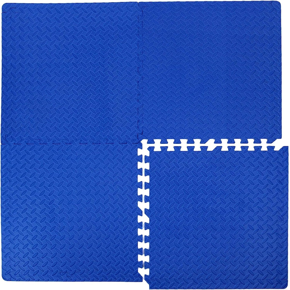 image 1 of Interlocking Gym Yoga Mats Anti-Fatigue EVA Soft Foam Exercise Play Floor Tiles (Blue)
