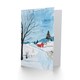 image 2 of Greeting Card Red Swedish Cottage in Winter Snow Countryside Birthday