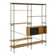image 1 of Angus Bookcase with 1 Sliding Door & 5 Shelves in Oak & Black
