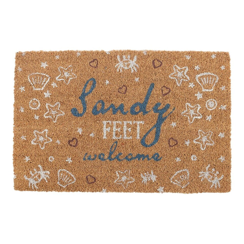 image 1 of Something Different Sandy Feet Welcome Door Mat - Natural - One Size