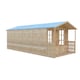 image 3 of Delmora 8 x 18 Shiplap Summerhouse with Veranda - Wood - L5380 x W2456 x H2174 mm | Brown