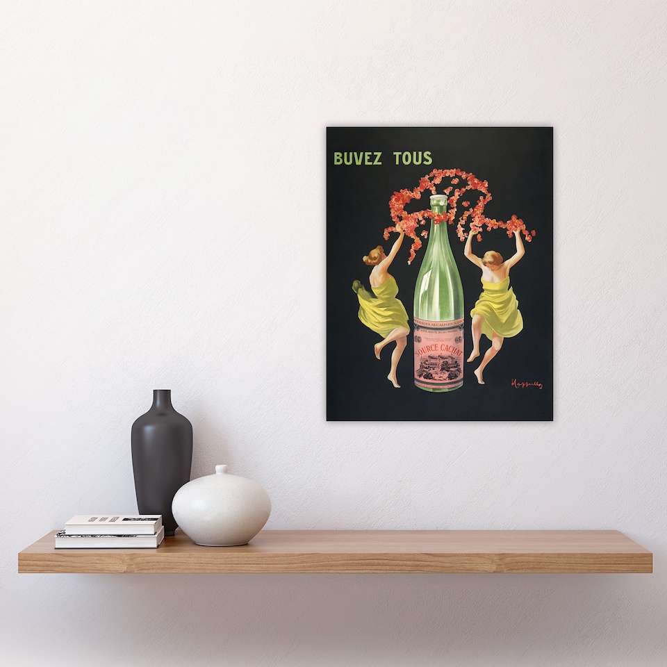 image 1 of Drink All Cachat Vintage Ad Vintage Wall Art Print Cappiello 12x16"