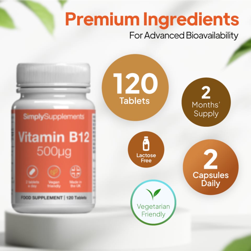 image 1 of Vitamin B12 Tablets 500mcg - 120 Tablets