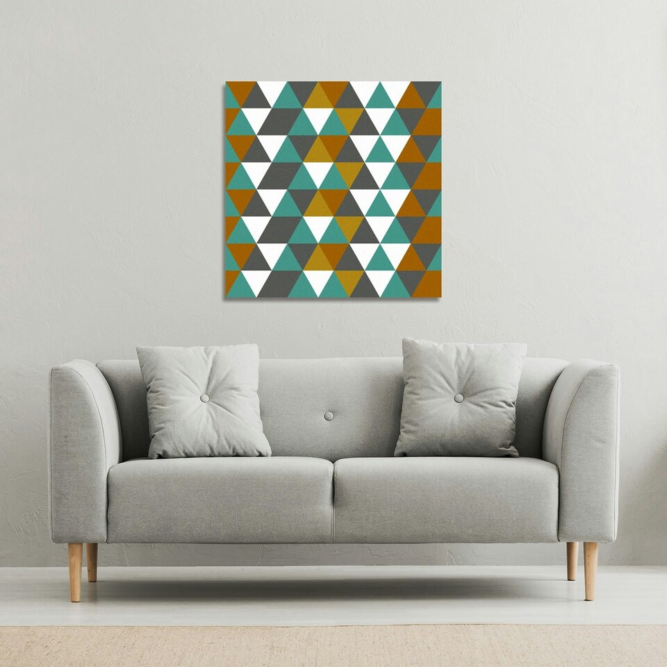 image 1 of Autumn Geometric triangles (Canvas Print) 77 x 77 x 4cm