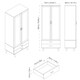 image 7 of DEVON Wardrobe 2 Door 2 Drawer Modern Bedroom Clothes Storage Hanging Rail 180cm | Grey | Grey White | 1