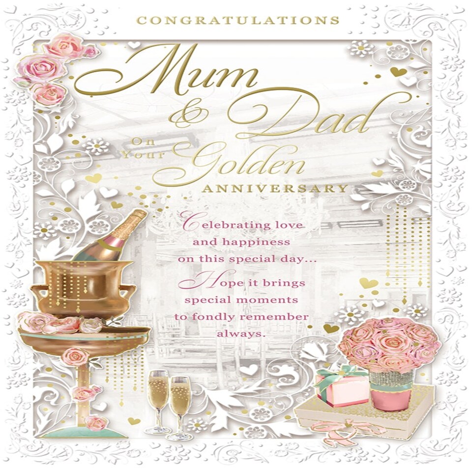 image 1 of Mum & Dad Golden Anniversary Congratulations Opacity Card