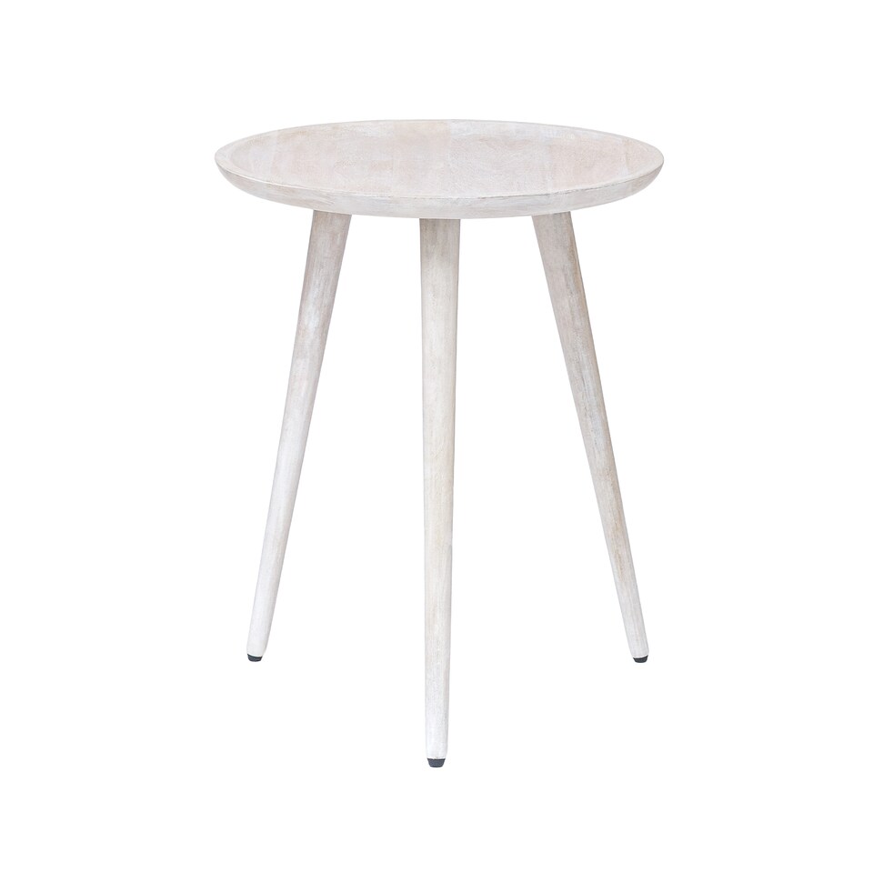 image 1 of Electra Round Solid Mango Wood Side Table for Living Room Bedroom