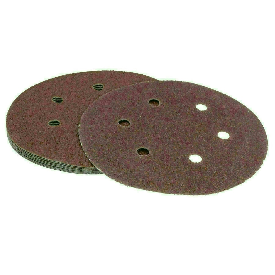 image 1 of Hook/Loop Sanding Abrasive Discs Orbital DA Palm Sander 10PK 150mm Mixed Grit