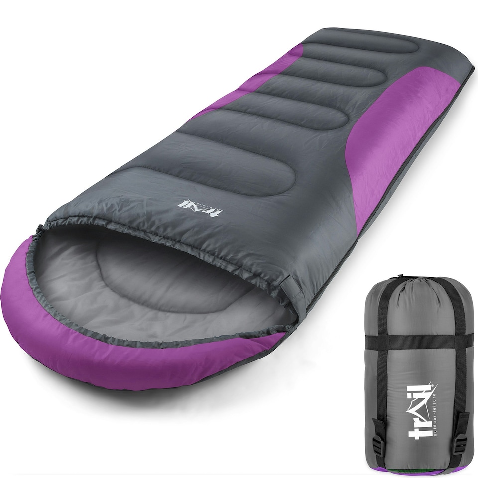 image 1 of Hooded Sleeping Bag - Purple