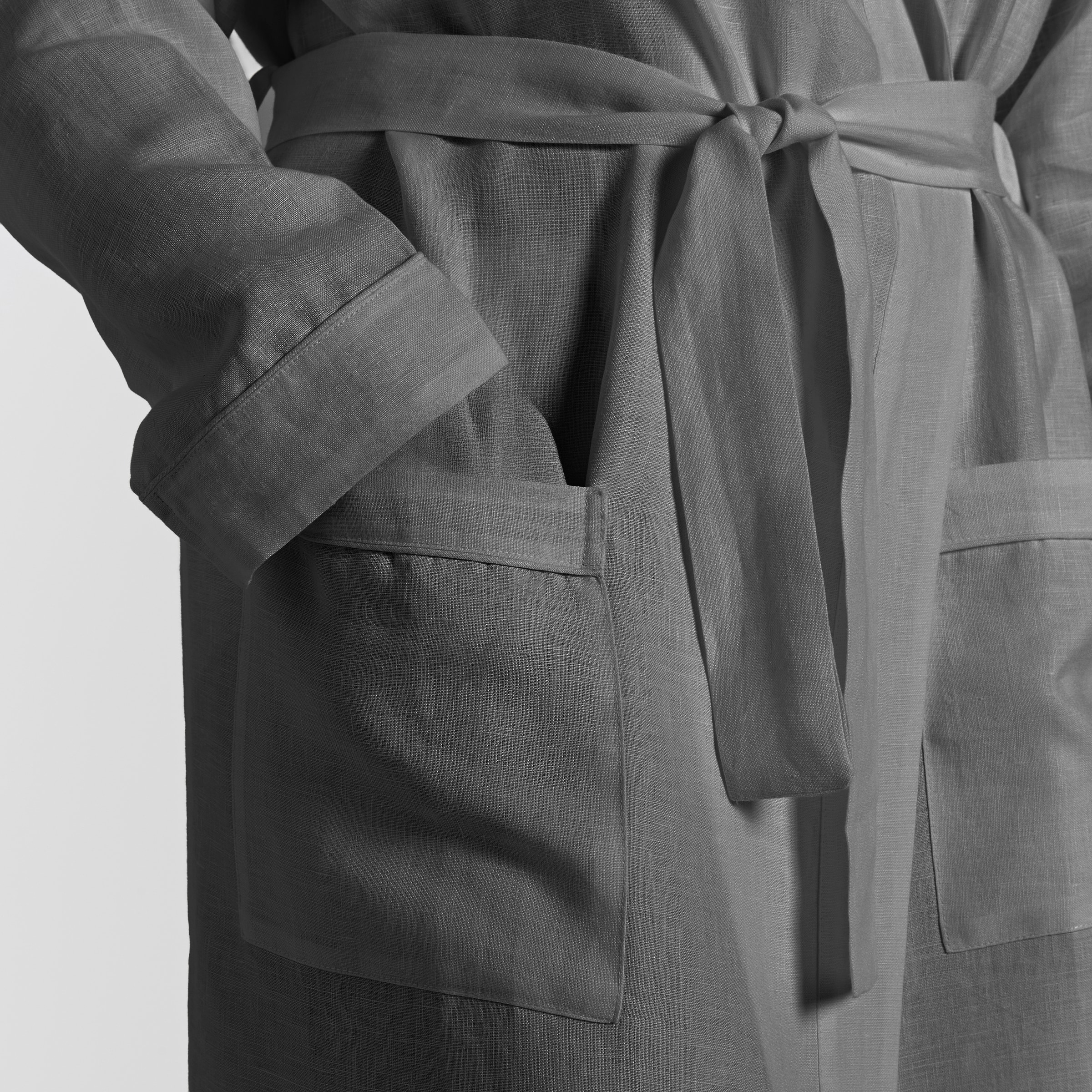 Martex Linen Bathrobe Large Charcoal